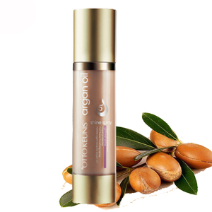 Spray <span class=keywords><strong>protecteur</strong></span> <span class=keywords><strong>thermique</strong></span> nourrissant pour cheveux, marque privée OEM, prévention des dommages, anti-frisottis, huile d'argan naturelle, effet brillant - Product Image 1