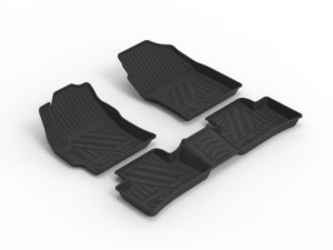 Alfombrillas de Coche para <span class=keywords><strong>Toyota</strong></span> <span class=keywords><strong>Corolla</strong></span> <span class=keywords><strong>Cross</strong></span> Gasolina <span class=keywords><strong>2022</strong></span>-2025, TPE para Todo Clima, Juego Completo, 100% Impermeables, Fáciles de Limpiar - Product Image 2