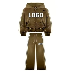 Custom Cotton Vintage Streetwear Hoodie with Rhinestones and Sequins for <strong>Men</strong> and Teens Low MOQ Knitted Zip Running <strong>Green</strong> <strong>Hoodies</strong> - Product Image 1