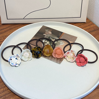Accessoire pour cheveux en acétate avec fleurs de rose pour queue de cheval haute, style vintage et élégant pour les fêtes