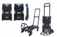 Chariot à main pliable de haute qualité 2 en 1, 8 roues, convertible, multifonctionnel, chariot à main pour déplacer des bagages