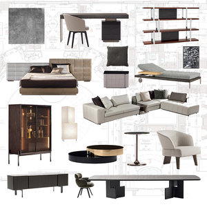 Divano <span class=keywords><strong>Moderno</strong></span> a L in Tessuto Premium Grigio Trapuntato per Soggiorno - Soluzione Chiavi in Mano per Villa di <span class=keywords><strong>Montagna</strong></span> - Product Image 1