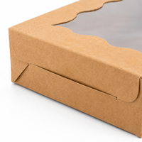 Boîte cadeau en carton ondulé personnalisée avec fenêtre transparente et matériaux recyclés pour l'emballage de pâtisseries, de bougies et de produits de vente au détail