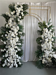 IFG Boda Decoraciones tropicales Floristería blanca y arco de hojas verdes Arreglo floral - Product Image 5