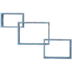 Retro Blue Wooden Wall <b>Shelf</b> 3 Tier Irregular Shape Storage <b>Rack</b> For Living Room Bedroom Kitchen Display - Product Image 3