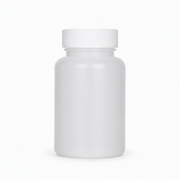 Flacon en plastique blanc de 60 ml en PEHD avec bouchon à vis pour médicaments, comprimés, capsules et emballages de vitamines