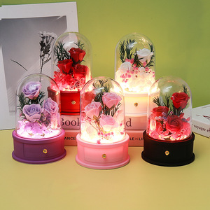 Boîte Cadeau Lumineuse Fleur Éternelle, Emballage pour Bague et Collier, Accessoires d'Emballage, Ornement de Fleurs Fraîches, Vente en Gros - Product Image 2