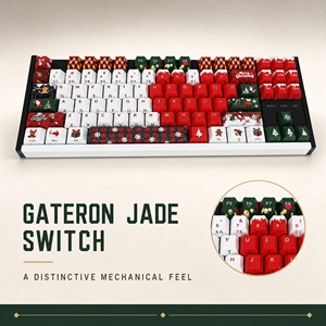 Clavier mécanique 87 touches TKL, thème de Noël, cadre en alliage d'aluminium CNC, interrupteurs Gateron Jade, rétroéclairage ARGB, filaire USB, OEM - Product Image 3