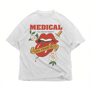 T-shirt grafica Medical San Francisco oversize unisex vintage streetwear estetica retrò rock - Product Image 2