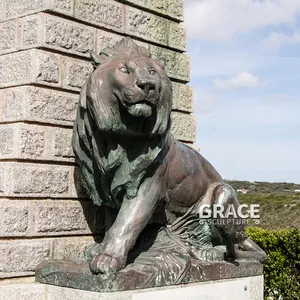 Высококачественная латунная Бронзовая статуя льва для наружной скульптуры