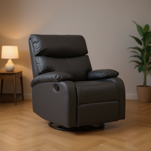 Poltrona Reclinabile Homeera in Pelle Sintetica Grigio Scuro, Stile Moderno per Soggiorno - Product Image 2