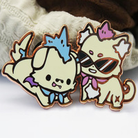 Épinglette en métal personnalisée, style anime et dessin animé créatif, plaquée or, émail dur avec impression sérigraphiée
