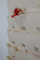 Décoration de Noël avec compte à rebours et 24 poches, calendrier de l'Avent mural rouge et vert, cadeau de Noël pour enfants