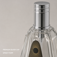 Flacon de parfum vide personnalisé en verre 50 ml, corps facetté, capuchon argenté, flacon atomiseur rechargeable avec boîte cadeau rose, vente en gros