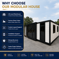 Casas Prefabricadas Modulares Tipo Contenedor - Estructura de Acero Impermeable Expandible para Hotel o Vivienda Pequeña en Tamaños de 20FT/30ft/40ft