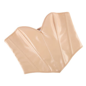 Damen Kunstleder Retro Fishbone Tight Fit Korsett Off Shoulder Sexy Schnür Crop Top - Product Image 6