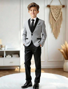Nouvel Ensemble Costume Garçon 2 Pièces Style 2026 – Veste et Pantalon Tendance pour Enfants – Idéal pour Spectacles, Fêtes et Mariages - Product Image 6