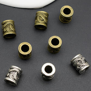 Runas vikingas, cuentas de agujeros grandes, cuentas de cabello para trenzas, anillo de extensión de cabello, accesorios de aleación de zinc DIY, extensión de cabello rastas - Product Image 3