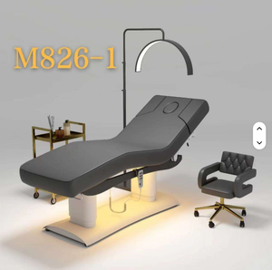 Table de massage et lit électrique réglable à 4 moteurs, base dorée, cuir rose, vente chaude, mobilier de salon de beauté - Product Image 2