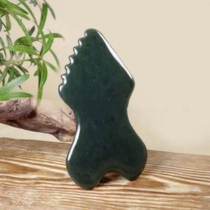 All'ingrosso verde nefrite Jade Gua Sha Tool & basalto massaggio a caldo pietre Set-strumento <span class=keywords><strong>per</strong></span> scolpire il viso, alleviare lo Stress, <span class=keywords><strong>mal</strong></span> <span class=keywords><strong>di</strong></span> <span class=keywords><strong>schiena</strong></span> - Product Image 3