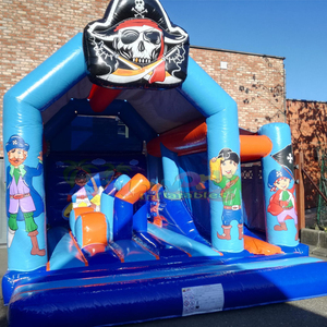 Pripuciamas batutas piratai kids outdoor party commercial grade <b>pirate</b> <b>ship</b> <b>inflatable</b> bounce house with slide combo - Product Image 5
