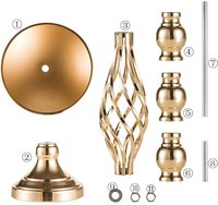 Décoration Tall Road Lead Centres de table de mariage Tables dorées Fleurs Vases Titulaires Twist Candleholder Stands