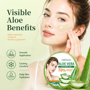 Gel Hidratante Personalizado OEM con 70% de Aloe Vera para Después del Sol, Calmante e Hidratante para Rostro y Cuerpo GREENLEM - Product Image 4