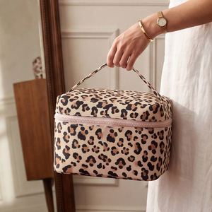 Leopard Print Cosmetic Bag Waterproof <b>Makeup</b> Pouch Zipper Closure Portable Travel Toiletry <b>Case</b> for Women - Product Image 2