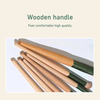 Ensemble de 10 pinceaux de maquillage professionnels personnalisés, vert, vegan, fibres plates, manche en bois, poils synthétiques PU pour le rasage et le blending
