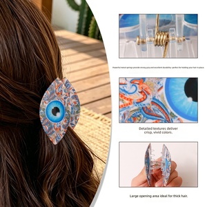 Fermaglio per Capelli in PVC Decorativo Stile Boho alla Moda, Colorato e Grafico, per Donna, Ideale per Acconciature Quotidiane e Festive - Offerta Speciale - Product Image 2