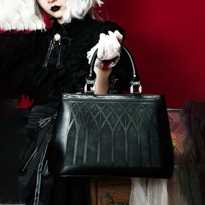 Borsa Gotica con Design dell'Albero della Vita |   Borsa tote in stile Dark Fantasy Asgard con cerniera |   Pronta Consegna e Personalizzazione OEM - Product Image 4