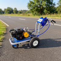 Machine de marquage routier sans air à moteur essence 6,5 CV homologuée CE, avec pompe à diaphragme compacte pour peinture à froid