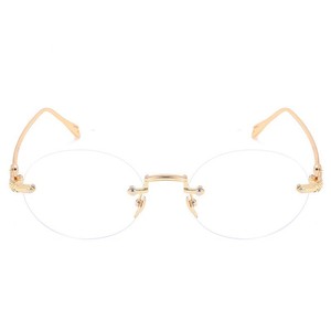 Lunettes de lecture sans monture SPOEN, dorées, anti-lumière bleue, pour femmes, visage ovale, 2025 - Product Image 3