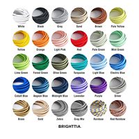 Cable Eléctrico Aislado de PVC Multifilar con Revestimiento de Tela Negra BRIGHTTIA, Cable Textil de 16 Pies para Lámparas Colgantes