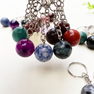 Portachiavi all'ingrosso <span class=keywords><strong>con</strong></span> ciondolo a sfera di cristallo naturale <span class=keywords><strong>con</strong></span> cristalli curativi e sfera di cristallo portachiavi portachiavi - Product Image 3