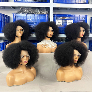 <span class=keywords><strong>Parrucca</strong></span> Afro Kinky Curly 13X4X2 con Densità 250%, Colore Naturale, Bob Afro con Frontale in Pizzo Laterale, Capelli Umani con Attaccatura Naturale - Product Image 1