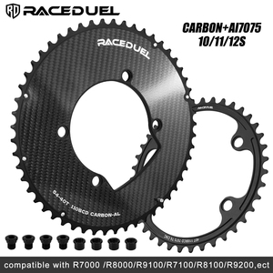 RACEDUE Plateau de pédalier 110BCD 50-<span class=keywords><strong>34T</strong></span> 52-36T 53-39T 54-40T pour vélo de route en fibre de carbone <span class=keywords><strong>11</strong></span>/12 vitesses - Product Image 1