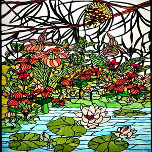 Vidrio Tiffany Personalizado con Estructura Sólida y Borde de Cobre, Alta Transmitancia de Luz para Ventanas, Puertas, Paredes y Nichos de Sala de Estar - Product Image 1
