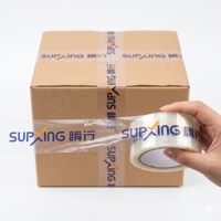 Ruban BOPP transparent personnalisé avec logo imprimé, ruban adhésif transparent personnalisé pour l'emballage et la fermeture des cartons