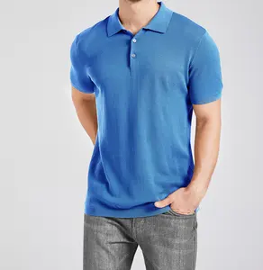 Wholesale Men's Pima Cotton Polo T-shirt Knit Casual Uniform Custom Logo Polo Shirts Men Camisas