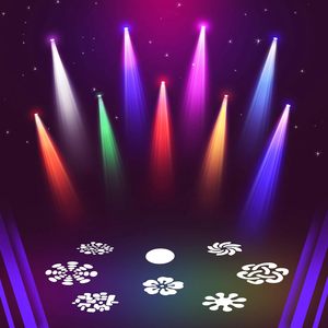 Projecteur LED mobile 25W, 8 gobos, 8 couleurs, DMX512, IP33, prix usine, stock UE, éclairage de scène pour parcs à thème, DJ, <span class=keywords><strong>discothèque</strong></span> - Product Image 6