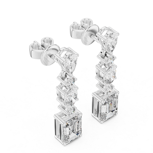 Boucles d'oreilles fantaisie en diamant de laboratoire pour femmes, en or, scintillantes, pour mariage, fête, bijoux fins - Product Image 3