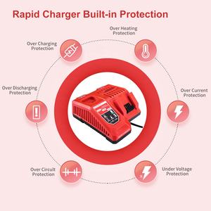 Estación <span class=keywords><strong>de</strong></span> Carga Rápida Compatible con las Baterías M18S y M12S <span class=keywords><strong>de</strong></span> <span class=keywords><strong>Milwaukee</strong></span>, <span class=keywords><strong>Cargador</strong></span> Rápido para Herramientas Multiusos, Reemplazo para <span class=keywords><strong>Milwaukee</strong></span> <span class=keywords><strong>de</strong></span> 12V-18V - Product Image 5