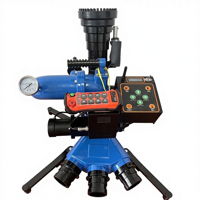 Long-Range ≥85m Remote-Controlled Fire Water Monitor Fire Water Cannon 80L/S 3-Inlet Modular Flexible for Industrial