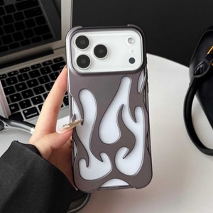Coque de téléphone portable 3D en TPU électroplaqué motif flamme pour iPhone 11 12 13 14 15 16 17 Pro Max, avec perforations pour dissipation thermique - Product Image 6