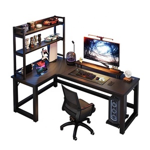 Góc Bàn Nhà Văn Phòng <span class=keywords><strong>L</strong></span> Hình Dạng Chơi Game Bảng Máy Tính Bàn Với Giá Sách - Product Image 1