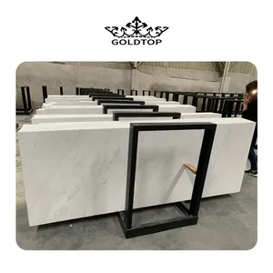 GOLDTOP OEM/ODM Marmore Wholesale Glossy Aristons White Marble Slabs for Floor Tiles and Kitchen Countertops