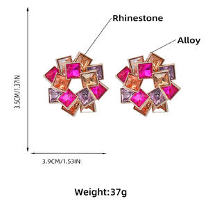 <span class=keywords><strong>2025</strong></span> Neuankömmling Mode accessoires Farbe Diamant Mehr schicht ige quadratische Strass Windmühle geformte Legierung Diamant Ohrringe Frauen - Product Image 6