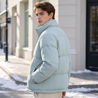 Veste matelassée d'hiver homme à col montant, coupe‑vent, logo OEM personnalisé, couleur et taille personnalisables pour travail
