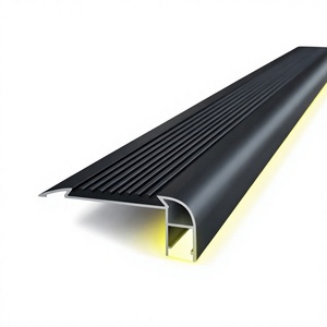 Profilé d'escalier antidérapant en aluminium avec insert en caoutchouc, marche d'escalier LED intérieure, bande de sécurité antidérapante - Product Image 4